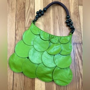 Green beaded handbag